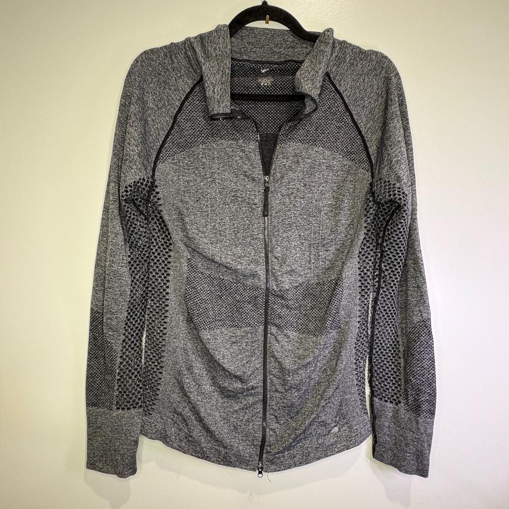 Solo Shark grey fitted women's sportswear jacket mesh sides stretch fabric L